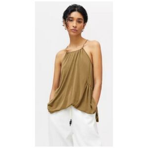 URBAN OUTFITTERS Venus High-Neck Tunic Olive Green Top